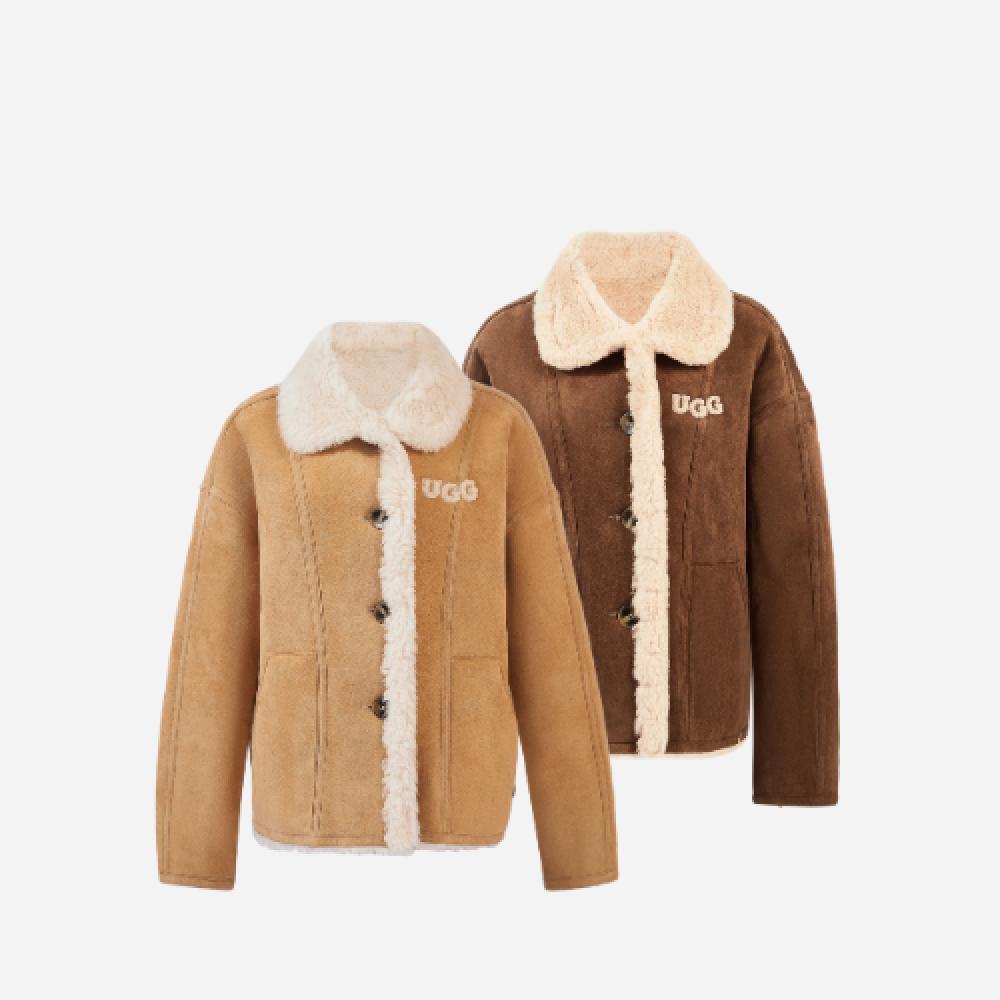 오즈라나 로고 리버서블 시어링 코트